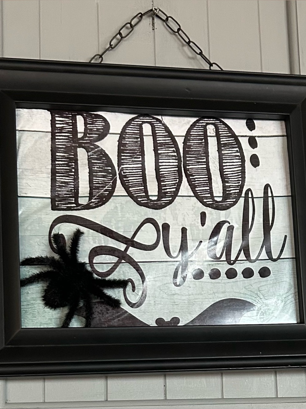 Handcrafted Framed Halloween Decor "BOO"